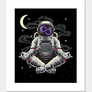 Astronaut Yoga Polygon Matic Coin To The Moon Crypto Token Cryptocurrency Wallet Birthday Gift For Men Women Kids Posters and Art